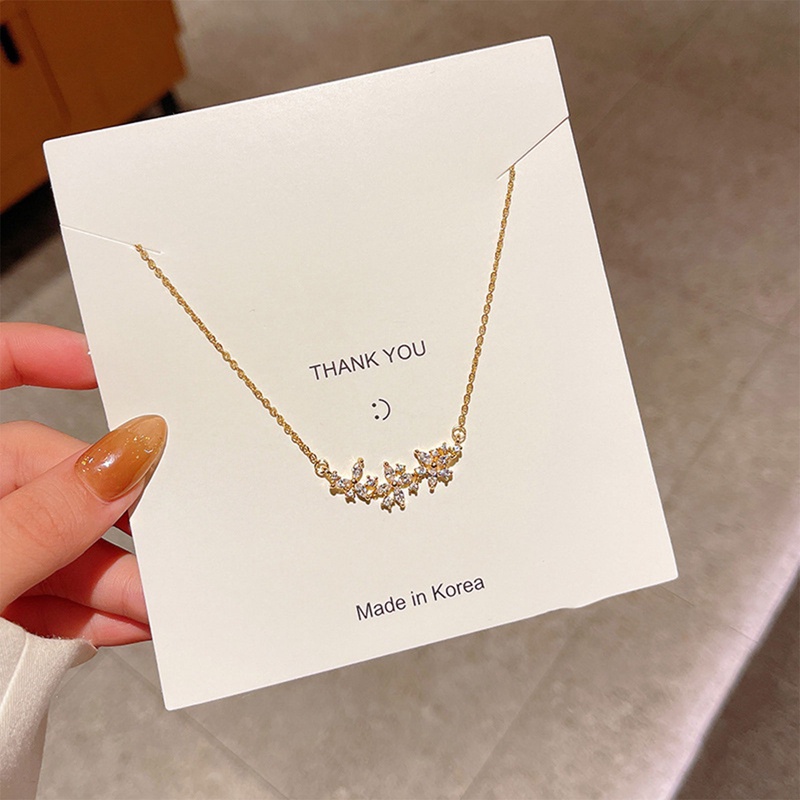 Titanium Steel Kelopak Bunga Liontin Kalung Untuk Wanita Fashion Mewah Zirconia Choker Kalung Perempuan Perhiasan Hadiah