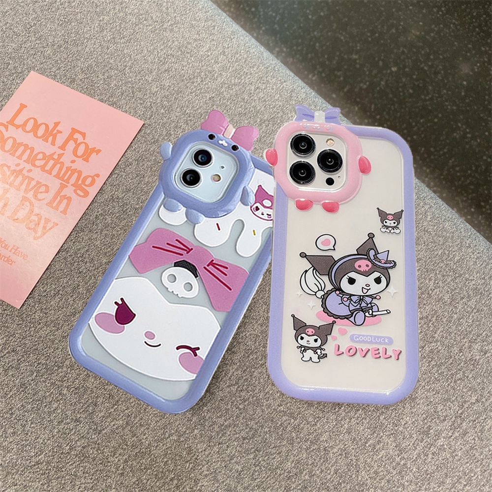 Redmi Note11 Pro Redmi 10C 10A Note 11S 9C 9A 10 9T 9 Note10 5G 10s Note9 Note9S Note8 Poco M5S X3 NFC M3 Pro 3D Lensa Monster Lovely Kuromi Bunny Shockproof TPU Clear Casing Ponsel