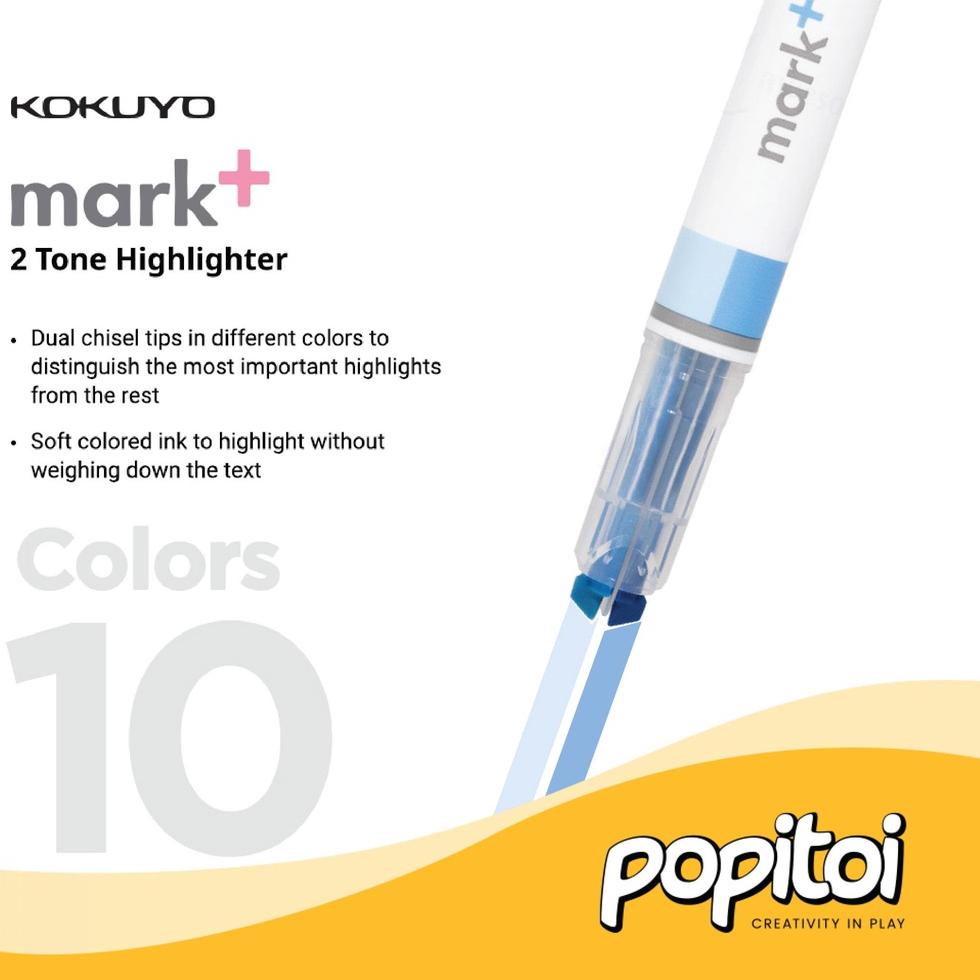 

J34 KOKUYO Mark+ TWO TONE Color Highlighter Marker Pen CUCI GUDANG ウ