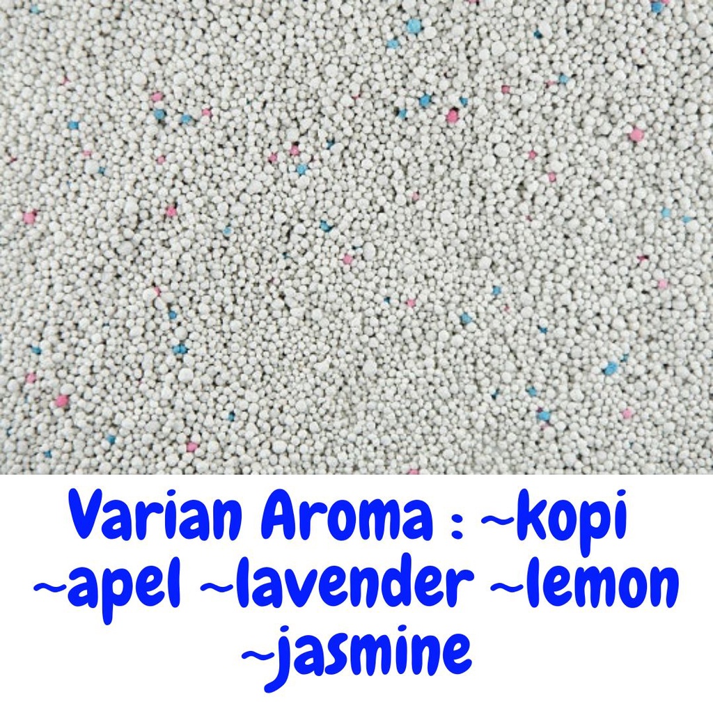 Pasir Kucing Gumpal Wangi Repack Varian Lavender Lemon Apel Coffe Jasmine FEFARM