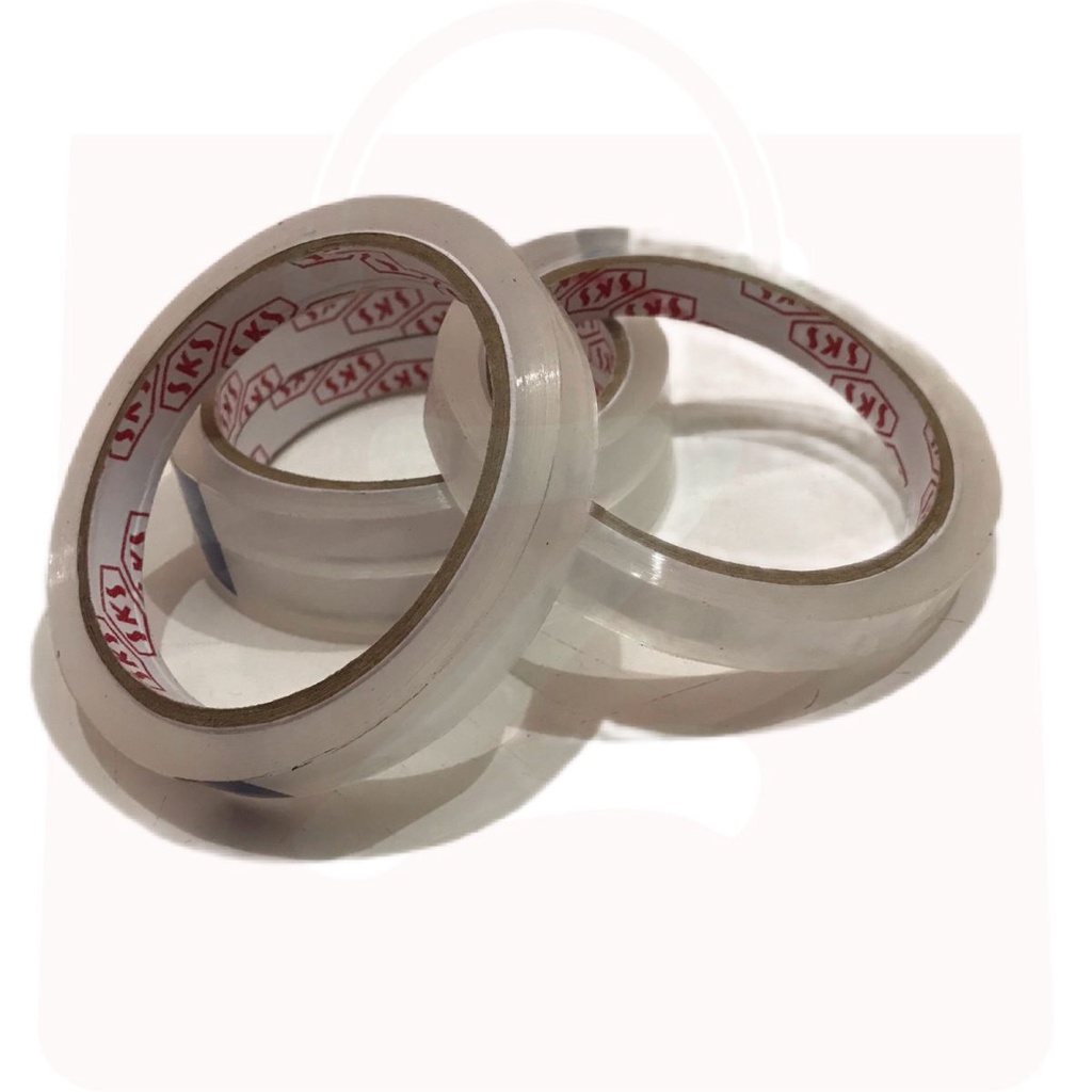 

SKS Lakban Selotip OPP Packing Tape 12 mm 72 Yard Transparan Bening