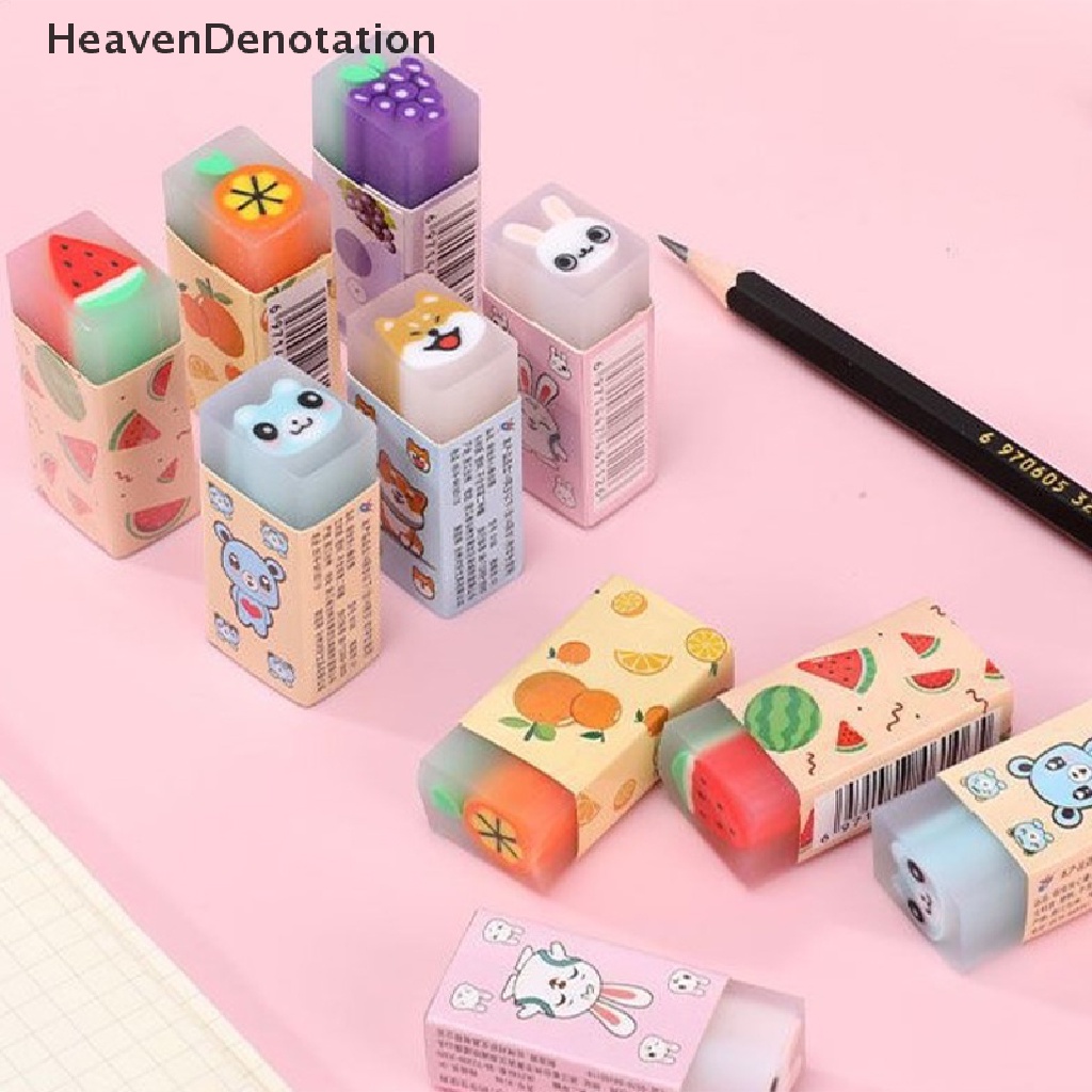 [HeavenDenotation] Kawaii Fruit Watermelon Common Lemon Eraser Rubber Eraser Hadiah Siswa Utama Hadiah Promosi Alat Tulis Eraser Anak HDV