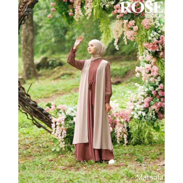 READY Gamis Rose Set By Aden Hijab