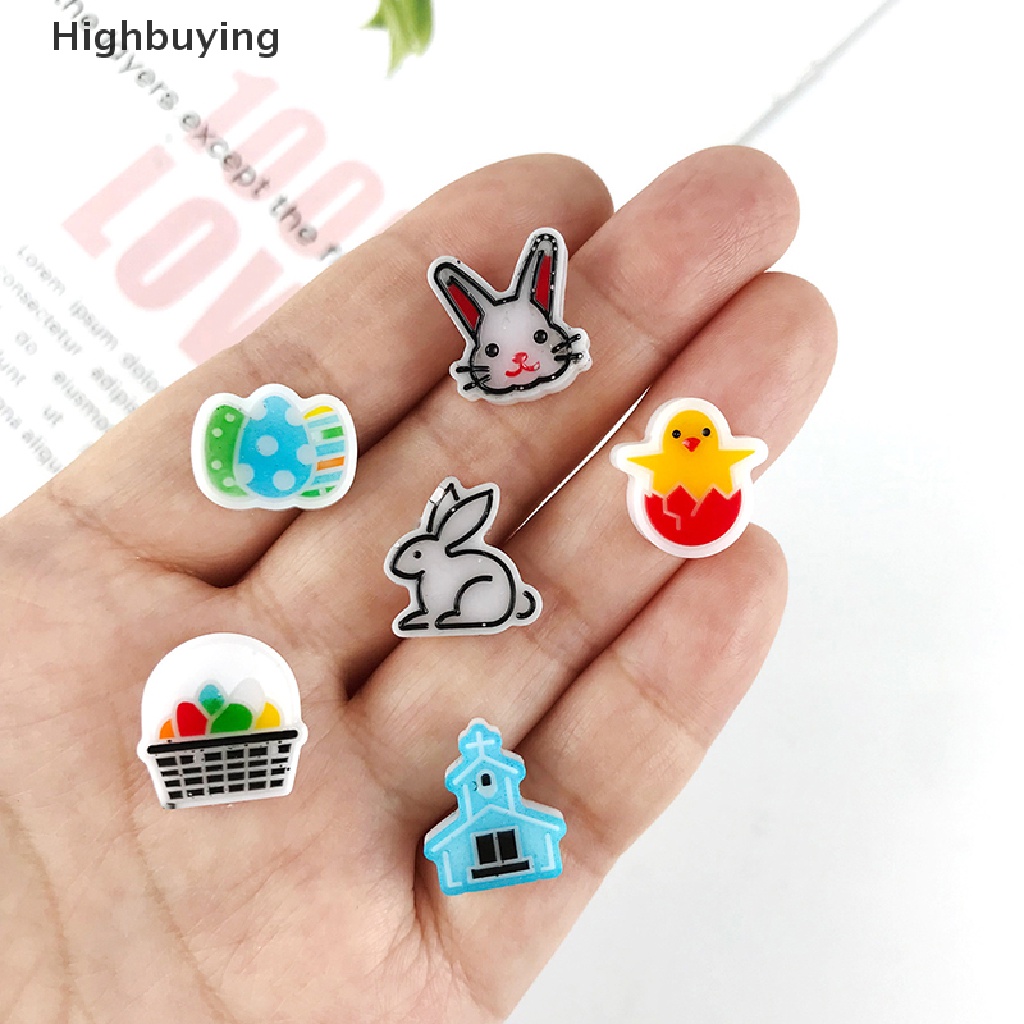 Hbid Lucu Tema Paskah Telinga Kancing Cetakan Silikon DIY Paskah Kecil Telur Bunny Ch Anting Liontin Ornamen Dekorasi Epoxy Resin Casg Cetakan Glory