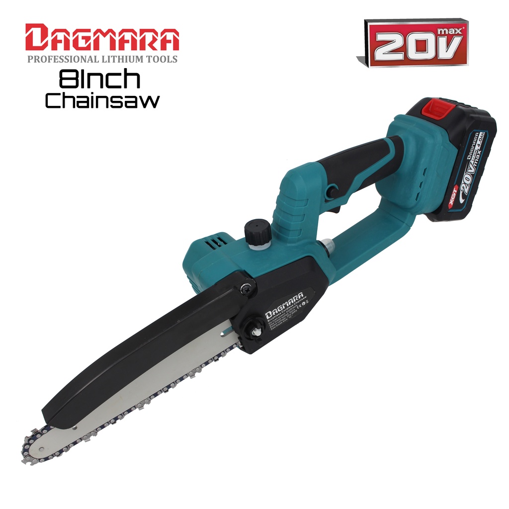 DAGMARA CHAINSAW GERGAJI RANTAI ELEKTRIK MINI 8 INCH PORTABLE GENGGAM LITHIUM 20 VOLT CHAIN SAW