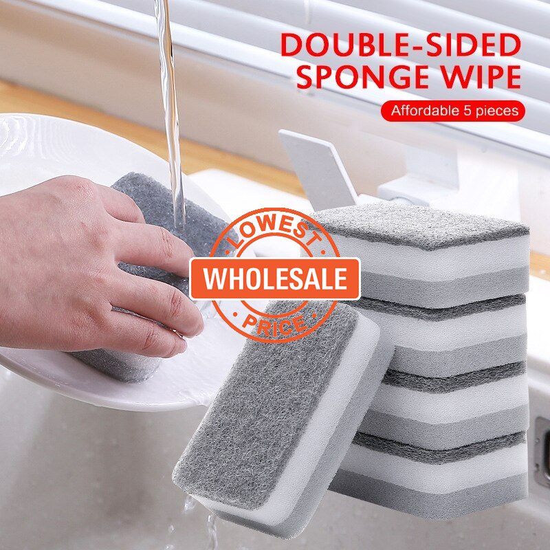 [Harga Grosir] [Unggulan] Spons Pembersih Dua Sisi Serbaguna Rumah Tangga Scouring Pads Cuci Piring Magic Nano Sponge Eraser Dish Panci Wajan Cleaning Wash Cloth