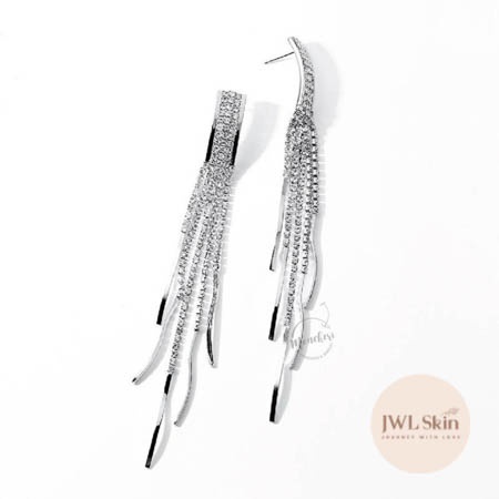 DARA Anting Tusuk Silver 925 Perak Drop Earring Silver Berlian Jatuh