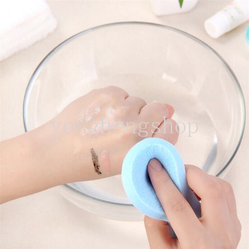 Spons Pembersih Wajah Puff Kosmetik Bubuk Makeup Remover Spons Pembersih Wajah Pad Cuci Muka Warna Random Perlengkapan Kamar Mandi