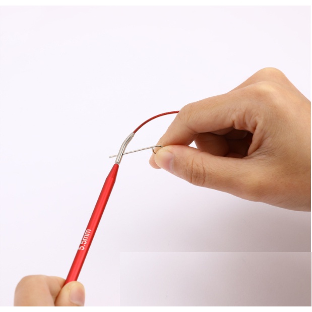 Alat Rajut Set Knitting Circular Needle Interchangable Cable Needle Red Merah