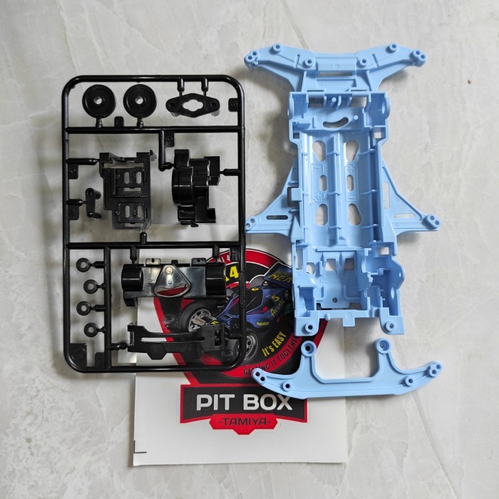 Tamiya Chassis Vs Chassis light blue + Gearbox black Loose Part Ori