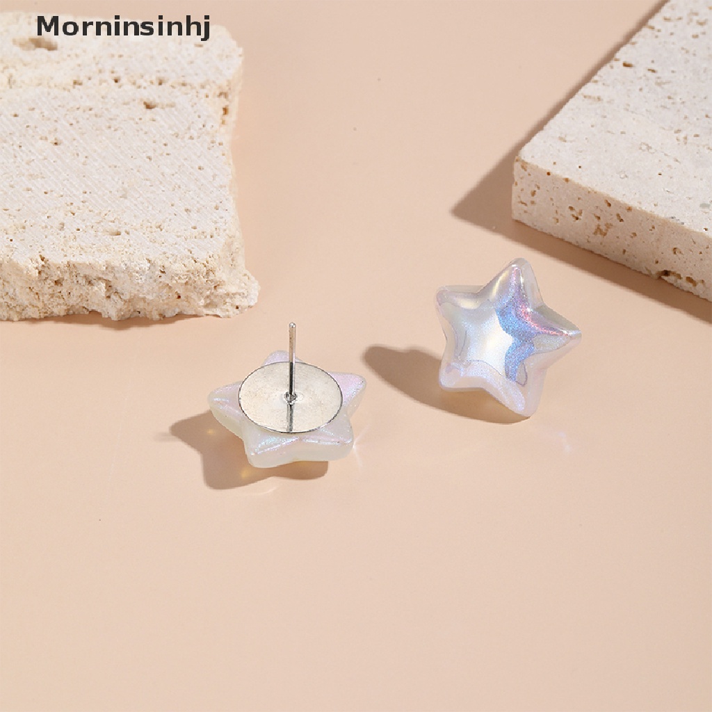 Mornin 1pasang Baru Lucu Studs Hoop Earrings Temperamen Cinta Hati Warna-Warni Anting Mutiara Halus Lembut Anting Cinta Kecil Pernikahan Perhiasan Fashion id