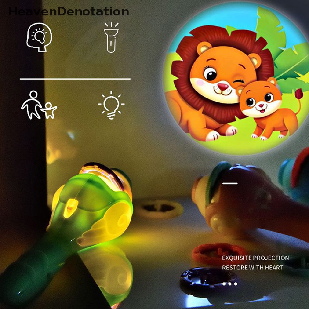 [HeavenDenotation] Senter Proyektor Untuk Tidur Anak Story Book Torch Lamp Mainan Edukasi Dini HDV