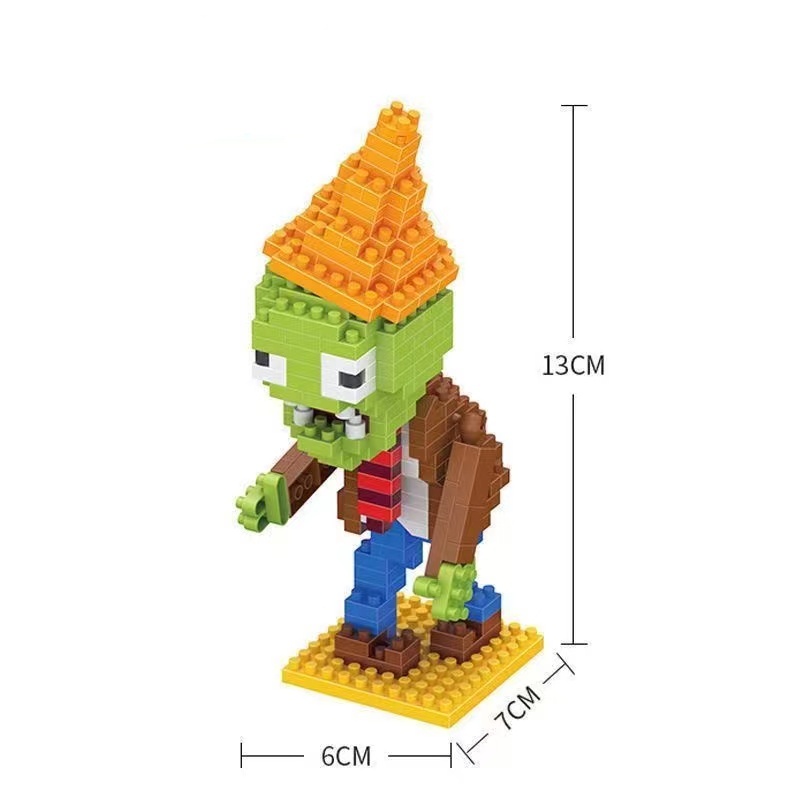 Kompatibel Dengan Lego Microparticle Anak-Anak Mini Building Block Plants vs Zombies