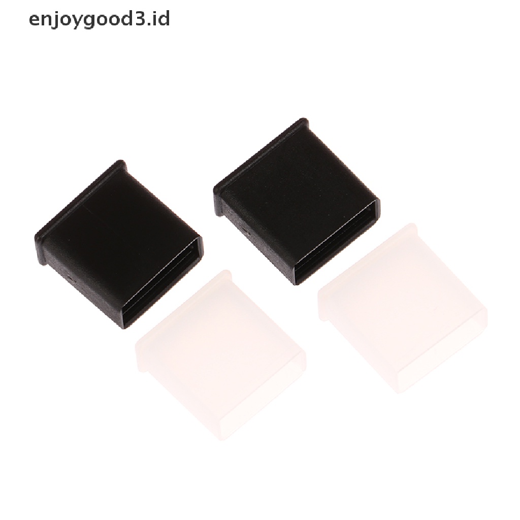 【 Rready Stock 】 10Pcs USB Anti-Dust Cover Protector Lid Black Translucent Plastic Dust Plugs （ ID ）