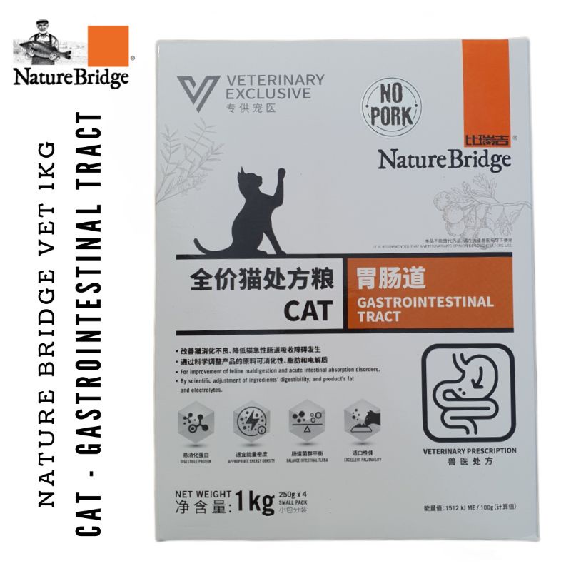 Petshop Bandung Nature Bridge Vet Cat Gastrointestinal Tract 1kg - Makanan Kucing Diare Gangguan Pen