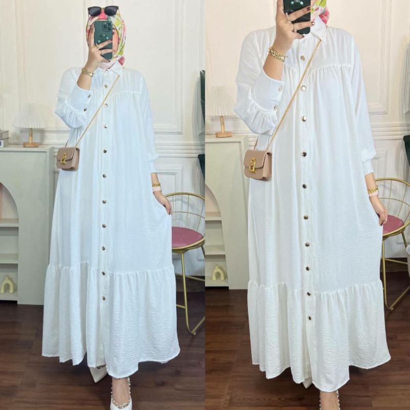 GAMIS WANITA TERBARU DRESS CRINCLE AIRFLOW JUMBO BUSUI