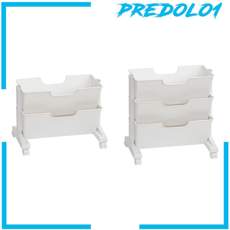 [Predolo1] Rak Buku Bergerak Dengan Roda Caster Rolling Shelving Compact Untuk Bufet