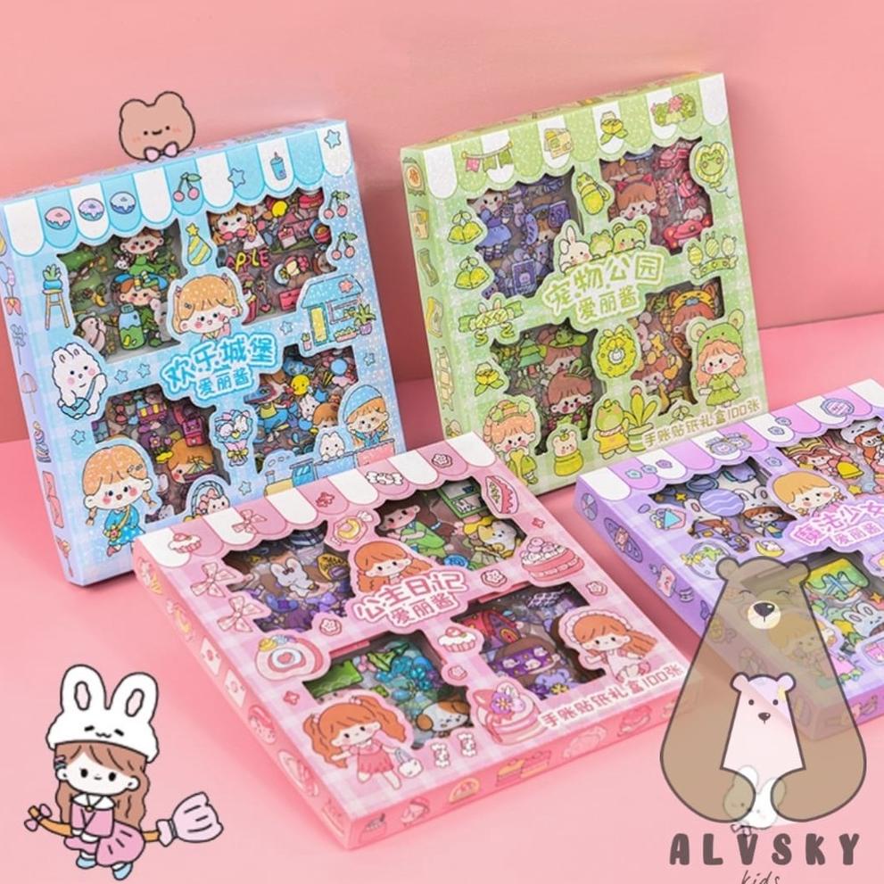

E21 STICKER LUCU 2D LUCU TUMBLER AESTHETIC WATERPROOF / STIKER MOMO KARAKTER ANAK KOREA TUMBLR DAPAT BOX ISI 100 LEMBAR SIAP KIRIM ㅒ