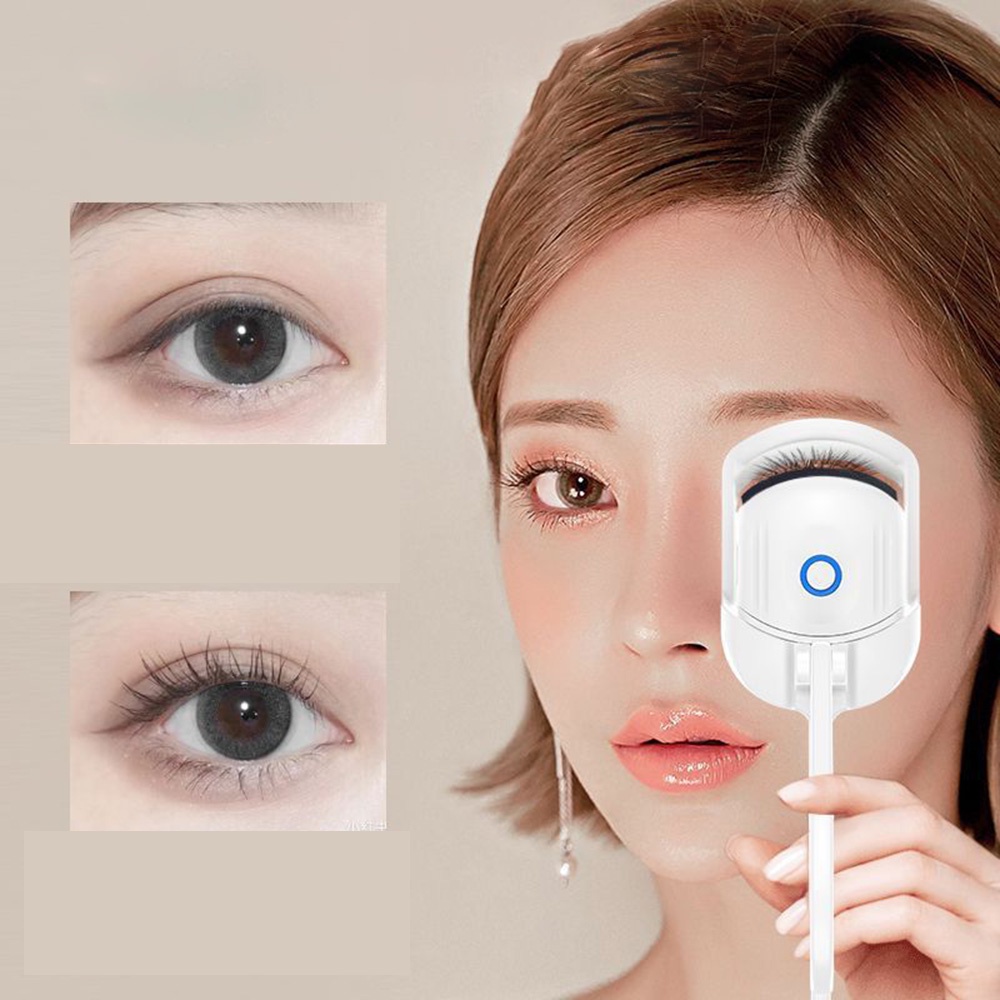 [COD Tangding] Penjepit Bulu Mata Elektrik Pemanas USB Charging Natural Eyelash Curling Clip Alat Makeup Tahan Lama