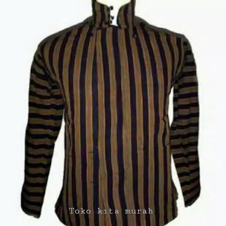 >V44859) Baju adat Jawa Surjan Lurik / Baju Jawa sunan Kalijaga - baju lurik jawa