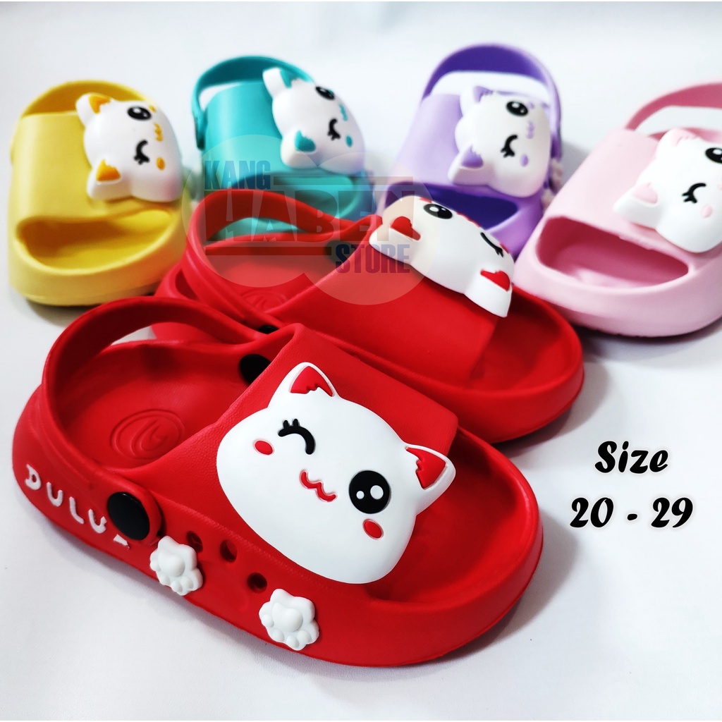 Habenkids Sandal Anak Cewek Cowok Karakter Kucing 3D Lucu 508CAT