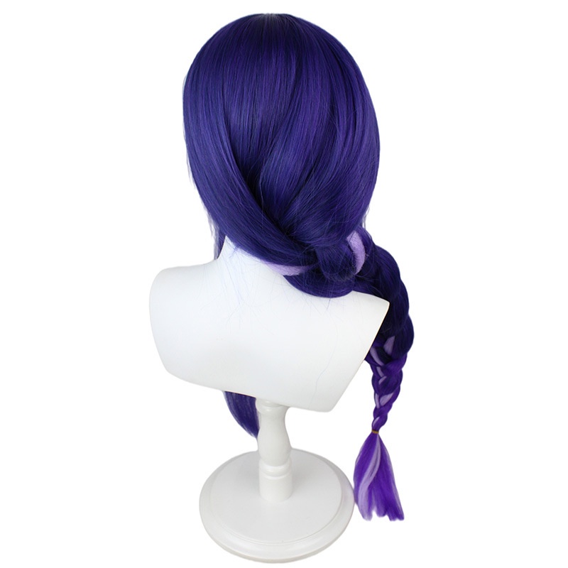 Genshin Karakter General Lightning Wig cos Silikon Simulasi Kulit Kepala Wig Anime Twist Braid