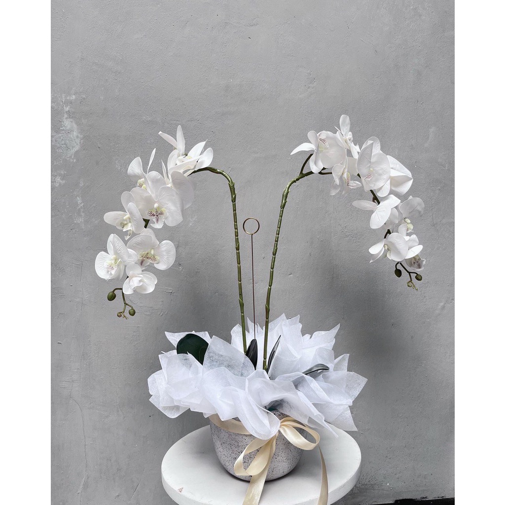Bunga Vas Anggrek Palsu / Artificial bahan Premium Lateks