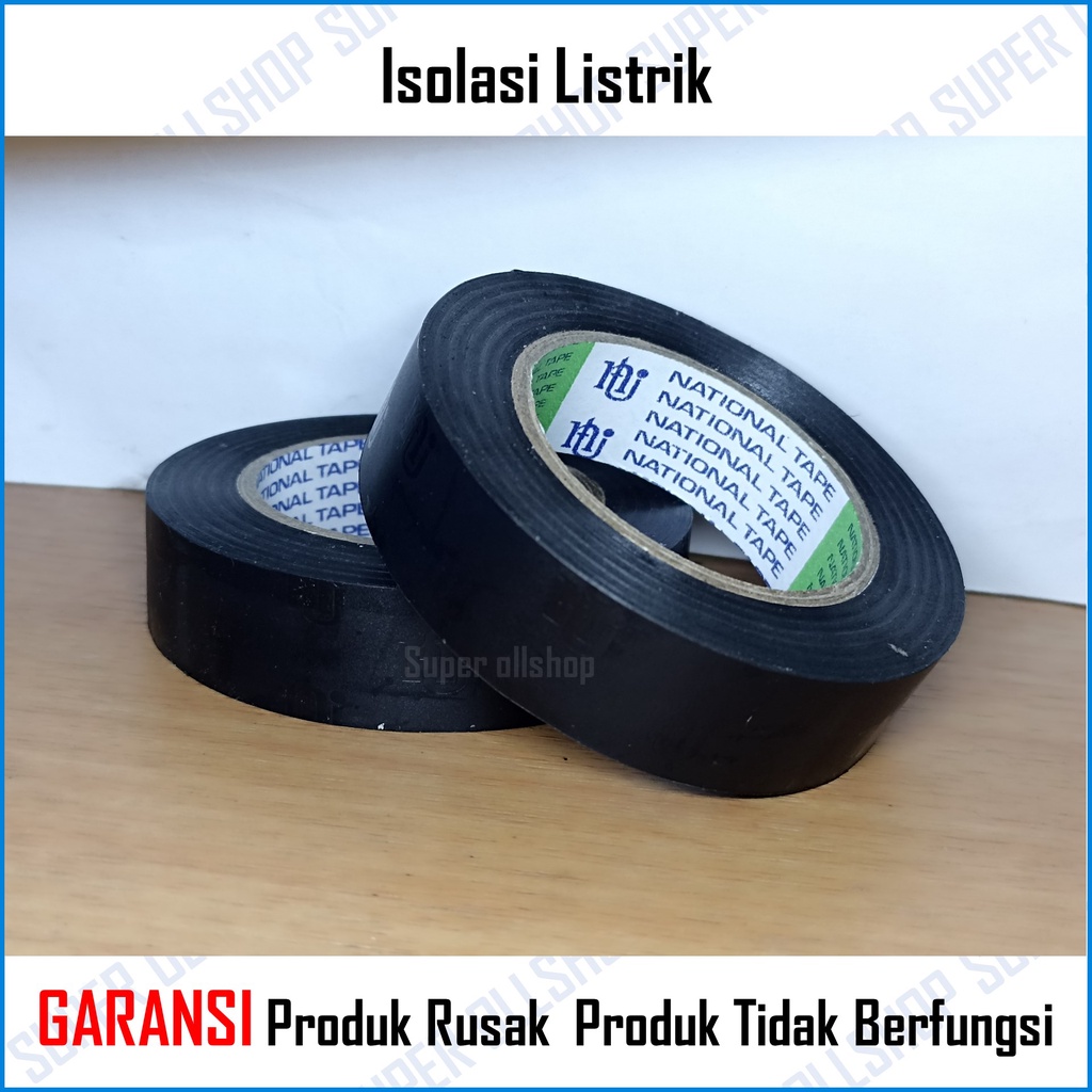 Isolasi Kabel Listrik Hitam 3/4 Inch / Lakban Solatip Solasi Vinyl Electrical Tape  20 Yards