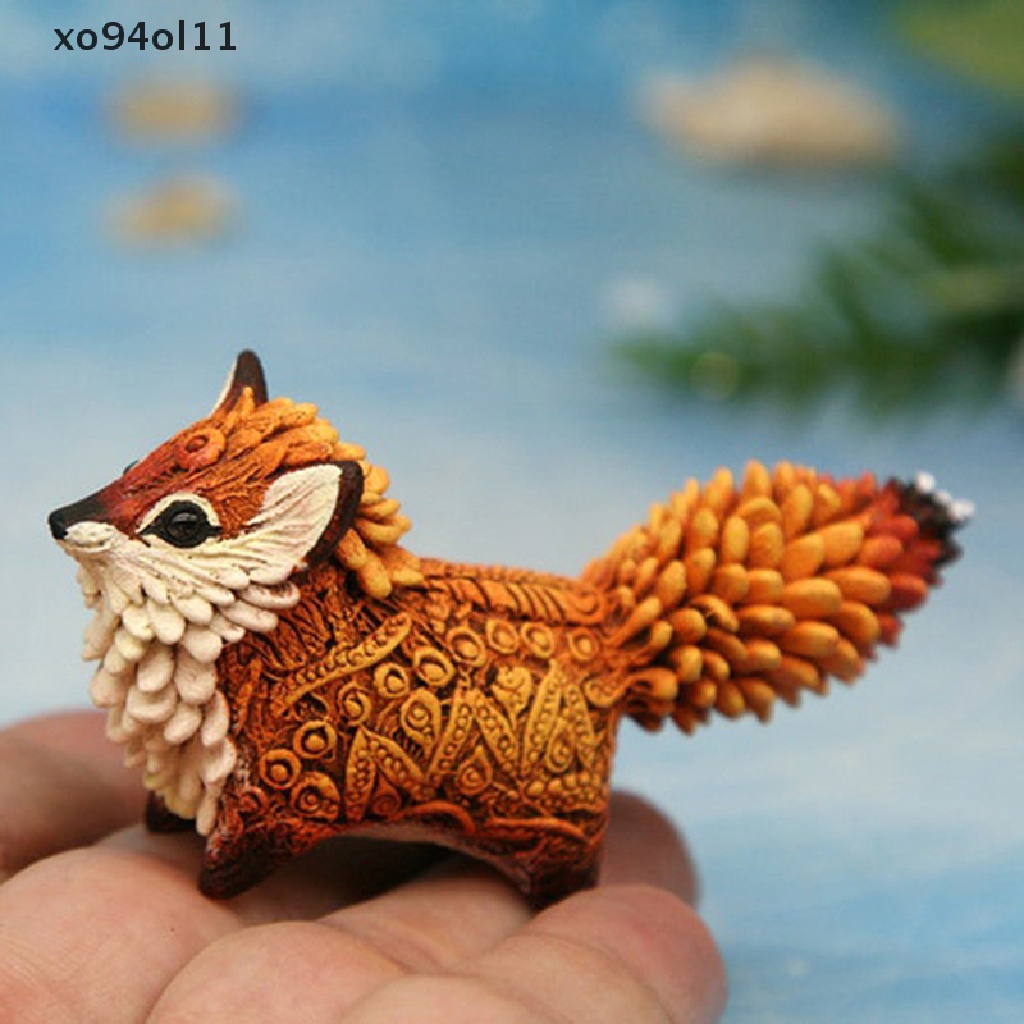 Xo 1Pc Rubah Kecil Yang Lucu Kerajinan Resin Ruang Tamu Halaman Taman Meja Dekorasi OL