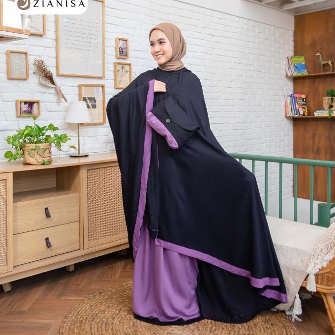 Mukena Zianisa New Salwa Purple-Black Allsize