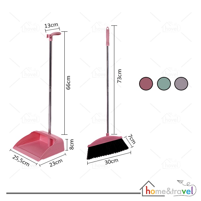 HOVELSHOP Set Sapu Pengki Alat Pembersih Lantai  2 in 1 Kombinasi Broom Set Dustpan