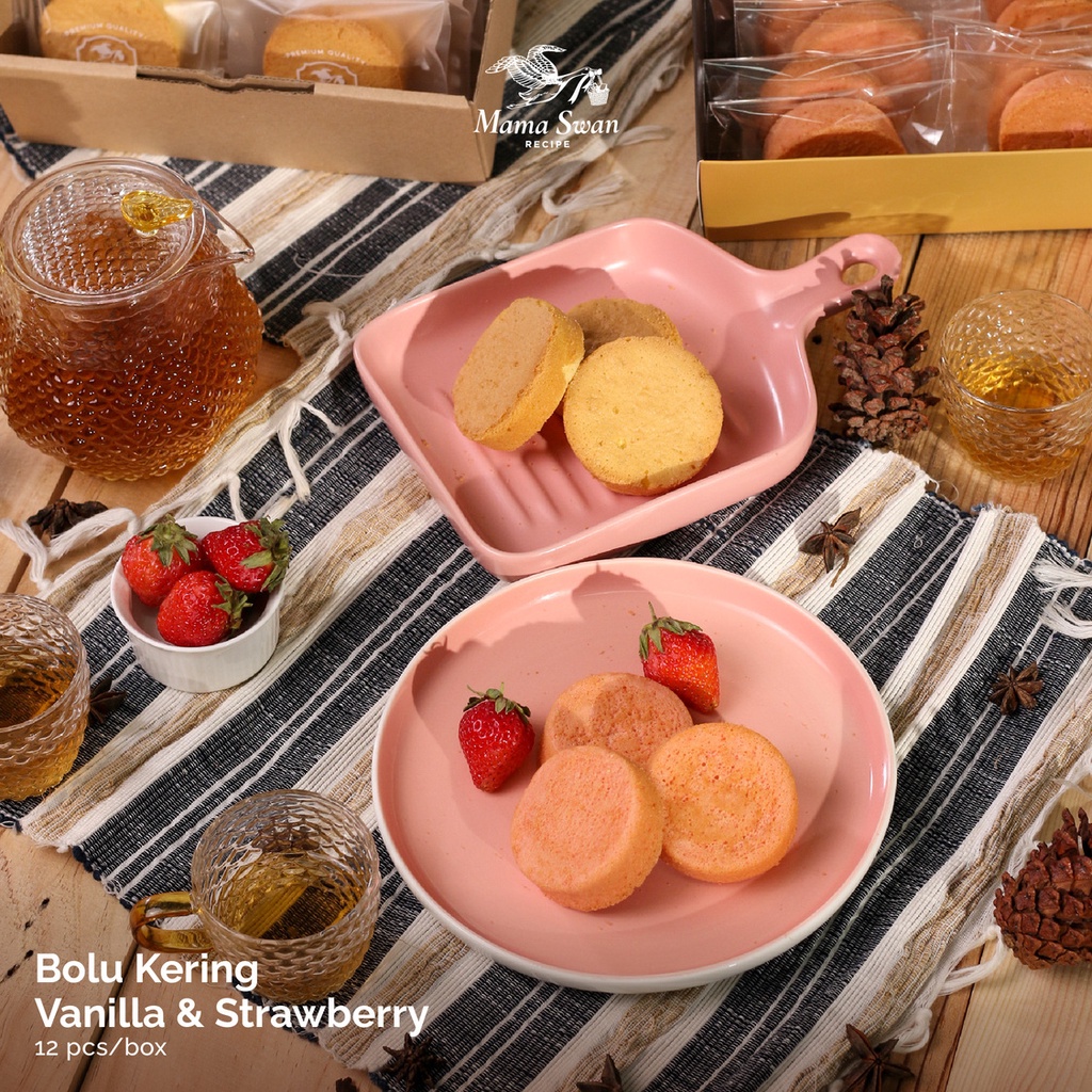 

Bolu Kering Vanilla & Strawberry Mama Swan