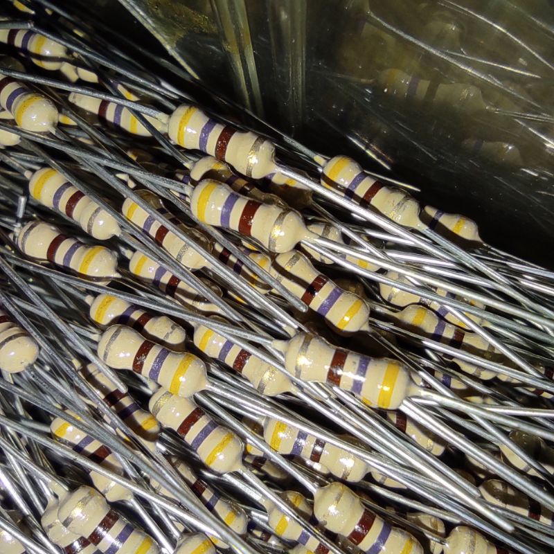 100pcs Resistor 470R / 470 ohm 1/4W Taiwan Carbon Film 470ohm 471 r 1/4watt 1/4 w watt 0.25watt 0.25