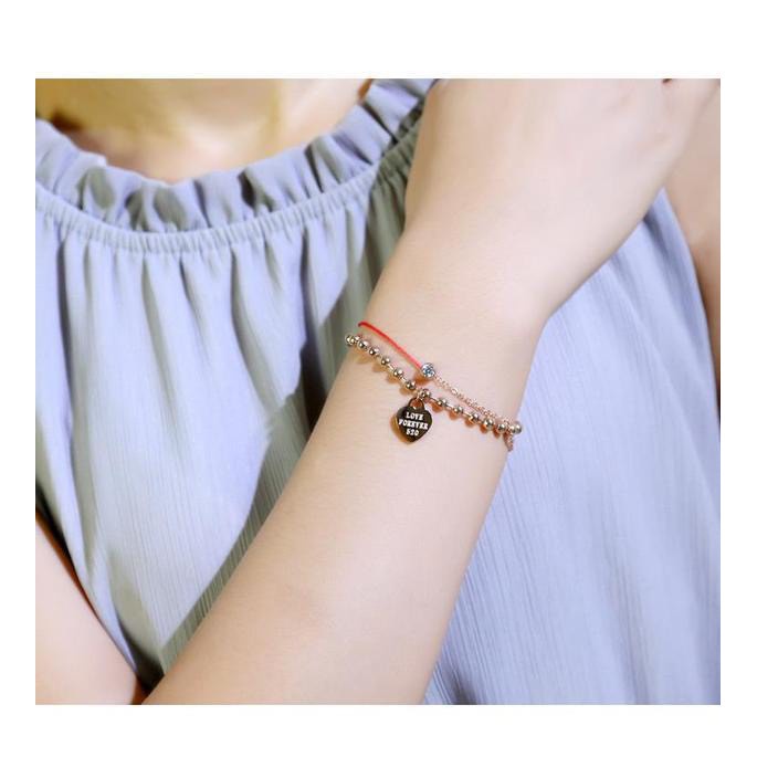 Gelang Kaki Bahan Titanium Steel Warna Rose Gold Gaya Korea Untuk Wanita Je