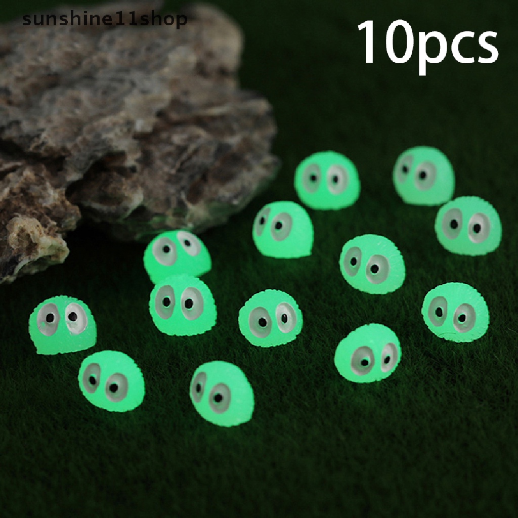 Sho 10PCS Mini Luminous Briket Resin Debu Elves Balls Micro Landscape Ornamen Glowing Pot Ornamen Miniatur Berkebun Pot Dekorasi N