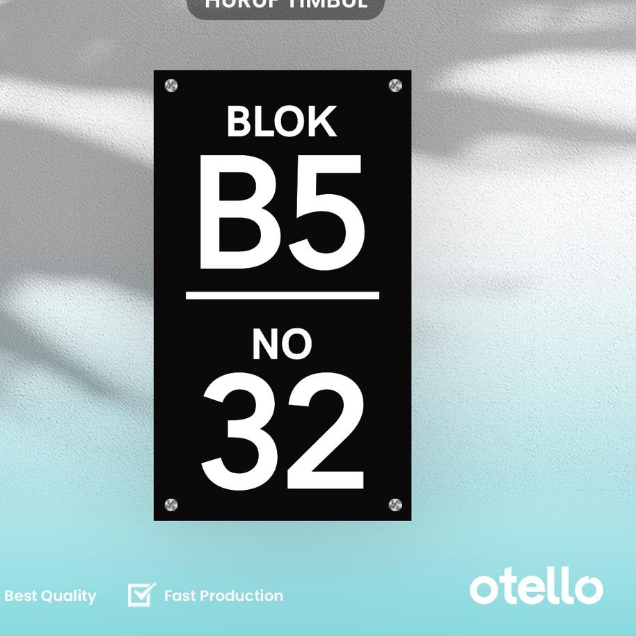 ♦ Nomor Rumah Akrilik Otello NRM 21 Papan Nomer Alamat Rumah No Acrylic Minimalist Modern Unik Kusto