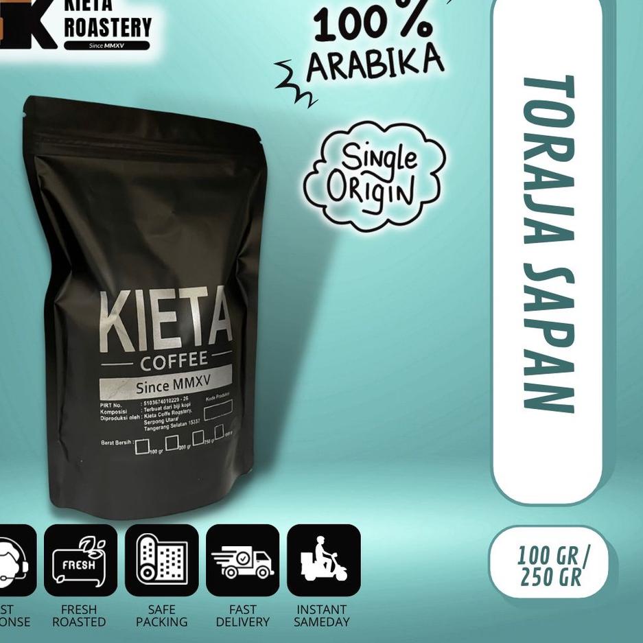 

♧ Biji Kopi Arabika Toraja Premium 250gr kieta coffee ☃