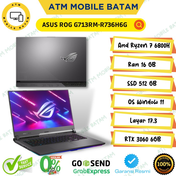 ASUS ROG STRIX G17 G713RM | R7 6800H 16GB 512SSD RTX3060 6GB W11
