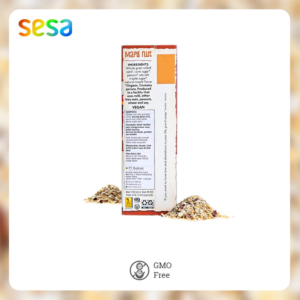 

✨NEW✨ -Instant Oatmeal Maple Nut Nature's Path Organic 400g- 1.1.23