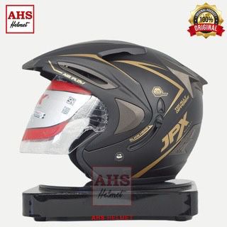 HELM JPX SUPREME 2 SOLID DOT SNI DOUBLE VISOR HALF FACE