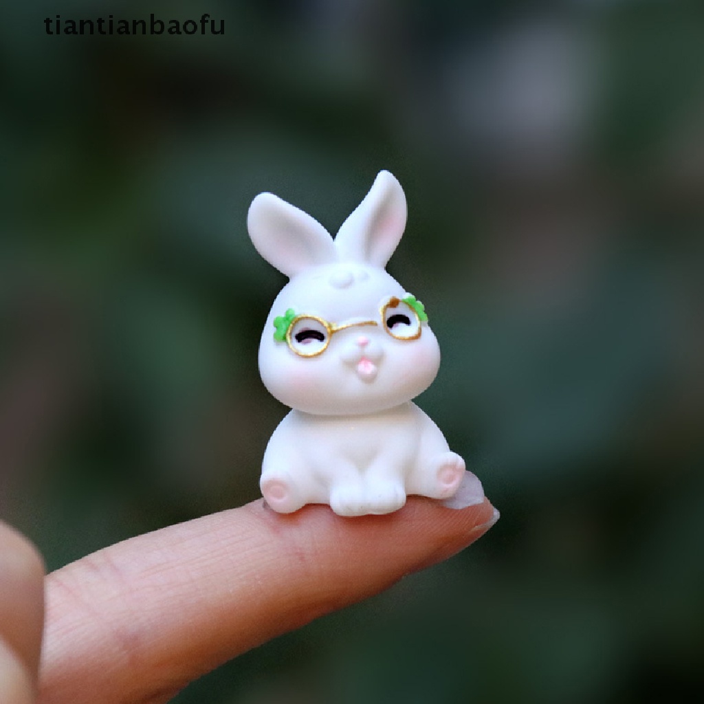 [tiantianbaofu] Mini Imlek The Rabbit Zodiak Resin Kelinci Kecil Mikro Lanskap Butik