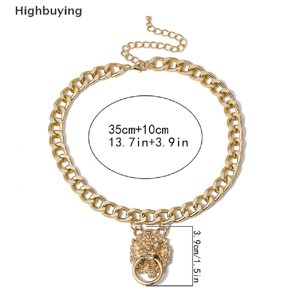 Hbid Logam Hip Hop Lion Locket Pendant Kalung Punk Rantai Wanita Gadis Baru Glory