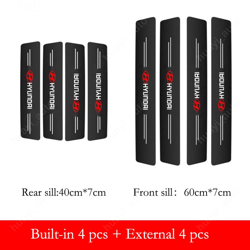 Stiker Kusen Pintu Mobil Anti Gores Serat Karbon Kulit Sticker Pelindung Bagasi Untuk Hyundai i10 stargazer Kona Getz Aksen Elantra Tucson I30 Santafe Creta ix35 I20 I40 H1 Matrix A