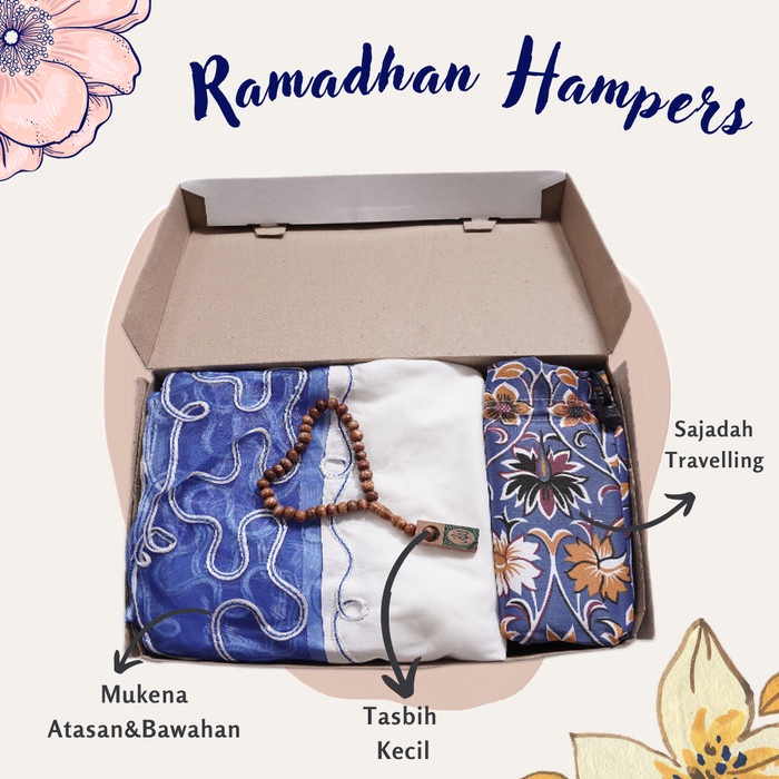 

Hampers Lebaran / Mukena Satu Set Sajadah / Parsel Cantik / Hampers 008