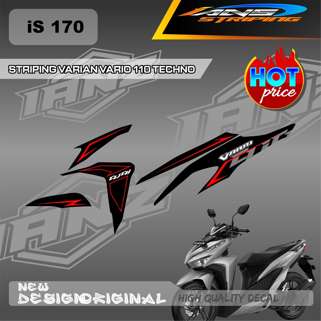 NEW DECAL STRIPING LIST VARIO TECHNO 110 OLD / HONDA VARIO TECHNO 110 MENGGUNKAN BAHAN BERKUALITAS /  TIDAK MUDAH PUDAR / DECAL KERETA VARIO TECHNO  IS170