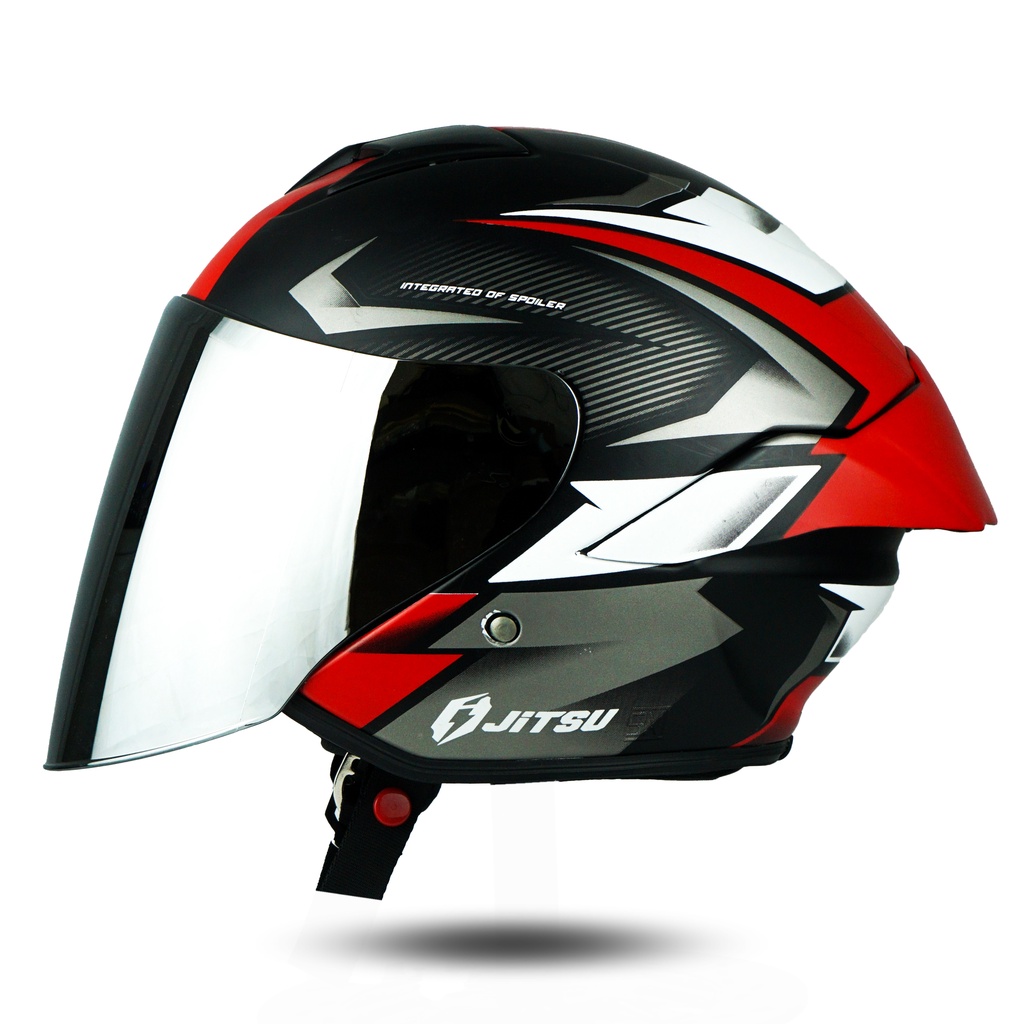 Jual Jitsu Helm Half Face Hunter Black Doff Shopee Indonesia