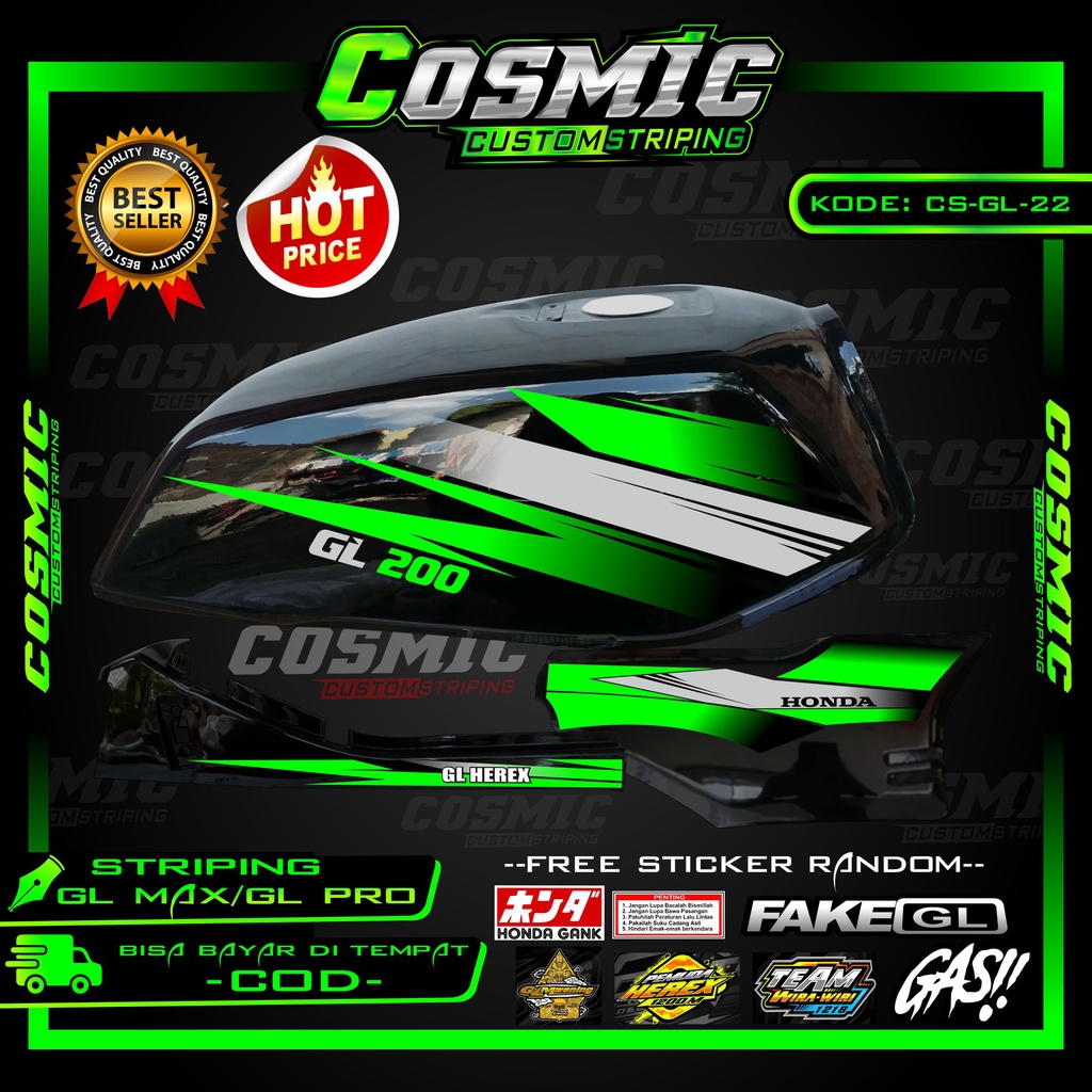 STIKER GL MAX / GL PRO STRIPING DECAL MOTOR STICKER VARIASI GL 25