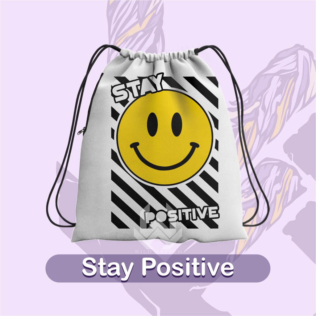 Tas Serut / String Bag Full Print Figure Stay Positive