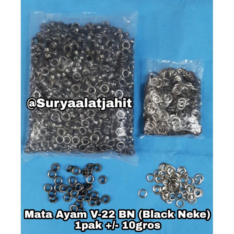 Mata Ayam V-22 BN (Black Nekel) 1pak +/-10gros =rp.83.750/1440pcs