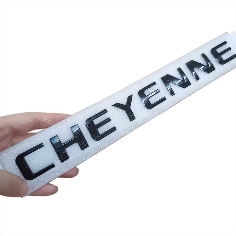 1x ABS CHEYENNE Letter Logo Auto Mobil Hias Emblem Badge Stiker Decal Pengganti Chevrolet CHEYENNE